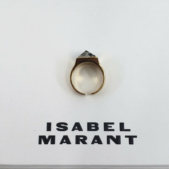 NEW ISABEL MARANT DALMATAIN JASPER GOLDTONE PLATED RING WOMEN'S SZ 8 - Picture 6 of 7